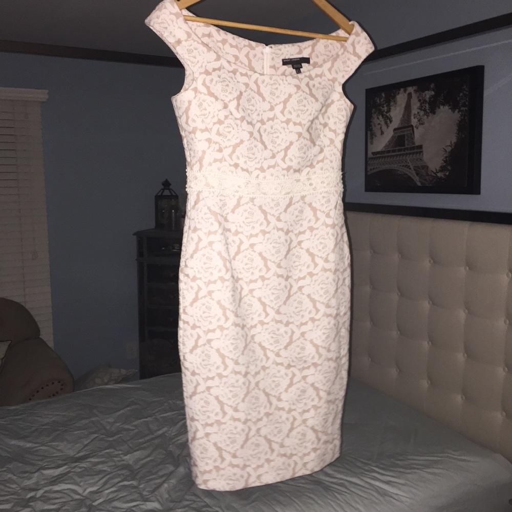 Maggy London White and Cream Lace Dress